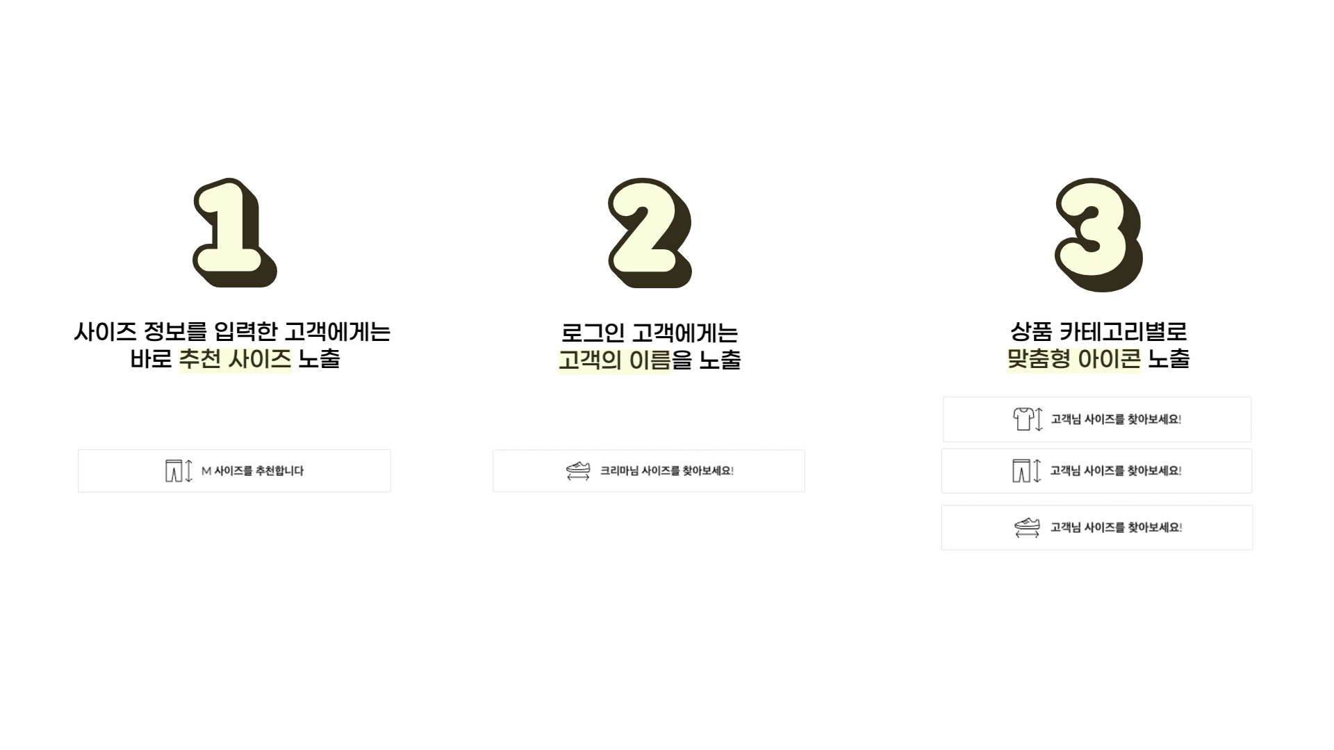 통합 요약 위젯 주요 기능 예시